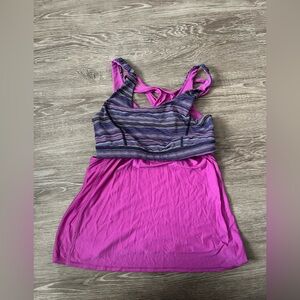 lululemon athletica Striped Purple and Pink Crop Top